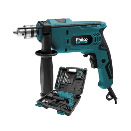 Kit Furadeira Philco 220V PFU01MF Preto/Azul 220V