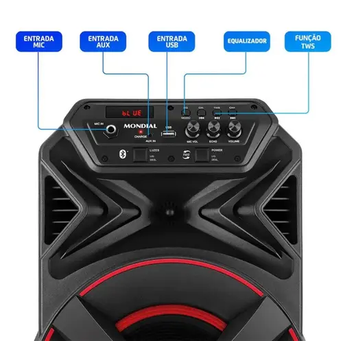 Caixa Amplificada Mondial CM-300-N Xsound 300W RMS