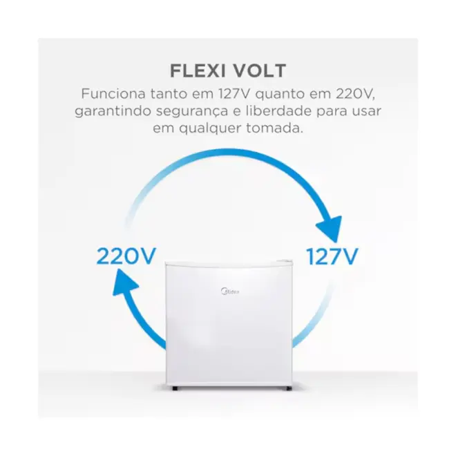 Frigobar Midea 45 Litros Inverter Bivolt Degelo Manual MDRD086FGD013 BRANCO BIVOLT