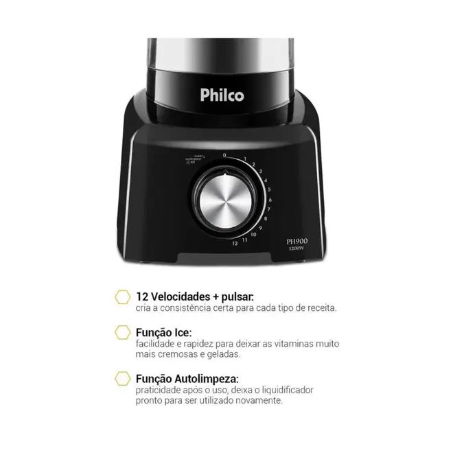 Liquidificador Philco PH900 1200W Preto