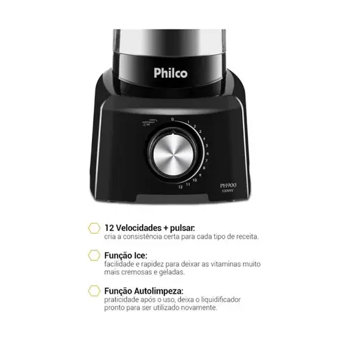 Liquidificador Philco PH900 1200W Preto