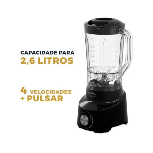 Liquidificador Britânia Diamante 4 Velocidades 600w Preto