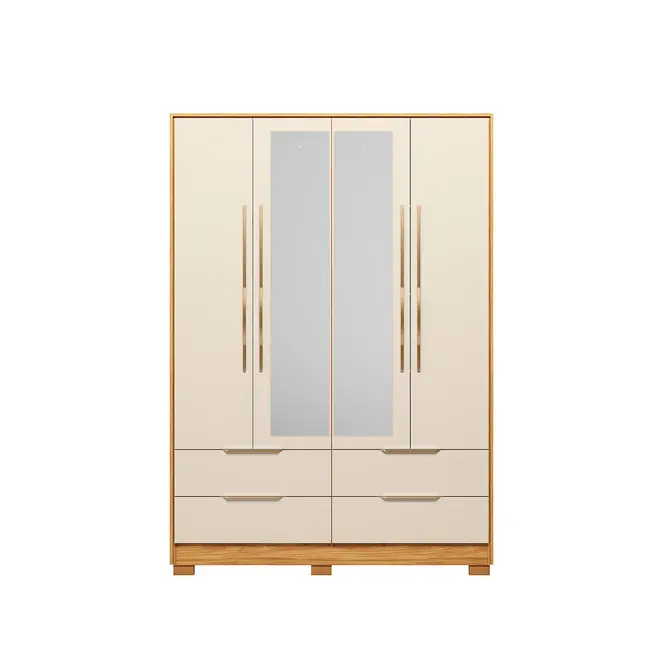 Guarda-roupa Casal Demobile Domo4 Portas 4 Gavetas com Espelho