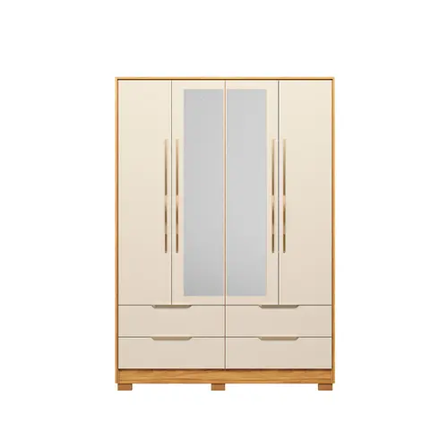 Guarda-roupa Casal Demobile Domo4 Portas 4 Gavetas com Espelho