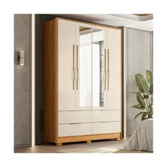 Guarda-roupa Casal Demobile Domo4 Portas 4 Gavetas com Espelho