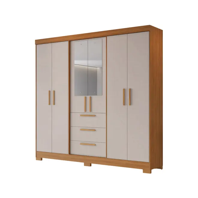 Guarda Roupa Casal 6 Portas Com Espelho Notavel 100% MDF NT6030