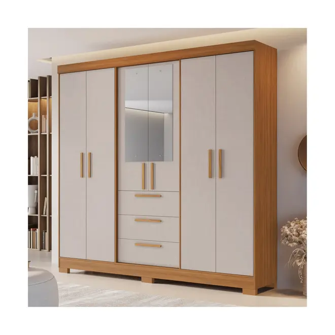 Guarda Roupa Casal 6 Portas Com Espelho Notavel 100% MDF NT6030