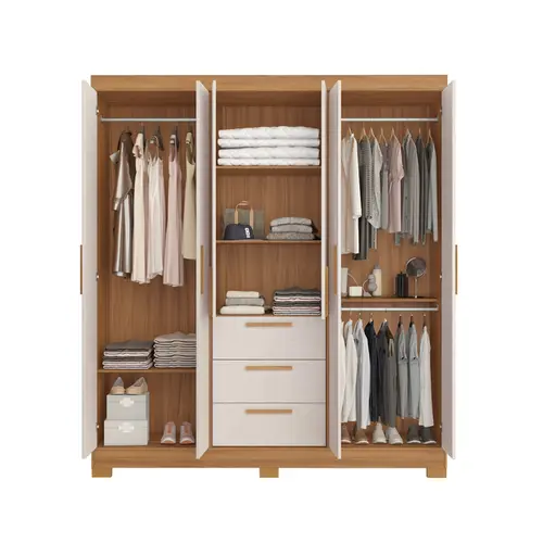 Guarda Roupa Casal 6 Portas Com Espelho Notavel 100% MDF NT6030