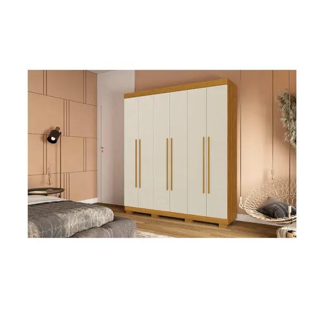 Guarda Roupa Casal 6 portas com Gavetas ACP Paola MDF