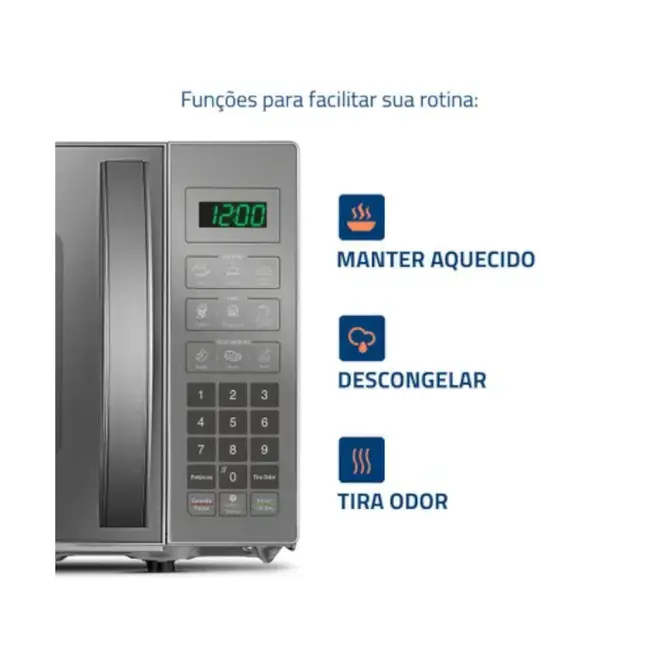 Micro-Ondas Mondial Cinza e Espelhado 21L MO-01-21-E