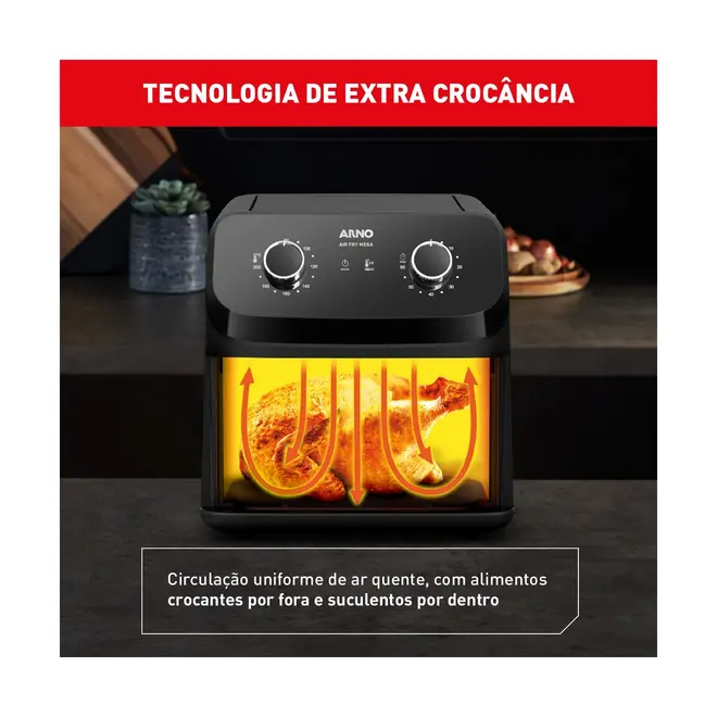 Fritadeira Elétrica Air Fryer Arno Mega AFM7 7,5L 1700W