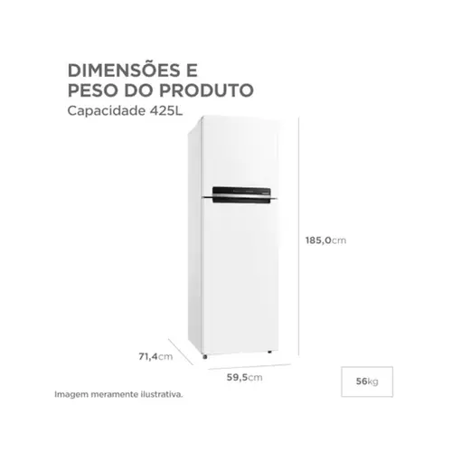 Geladeira/Refrigerador Midea Frost Free 2 Portas Branca 425L MD572EVD013