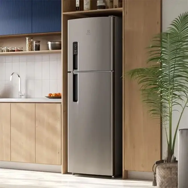 Geladeira Electrolux Frost Free 400L Inverter Duplex Inox Look (IF44S)