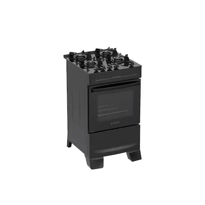 Fogão Atlas 4 Bocas Preto com Mesa de Vidro Mônaco Top Glass Bivolt