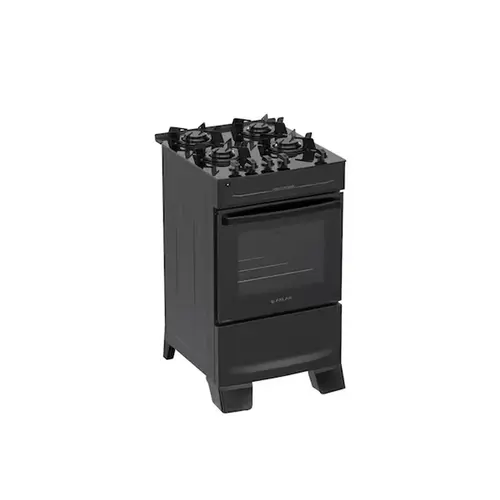 Fogão Atlas 4 Bocas Preto com Mesa de Vidro Mônaco Top Glass Bivolt