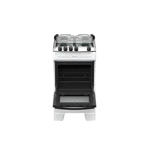 Fogão 4 Bocas Branco com Mesa Inox Atlas Mônaco Top Bivolt