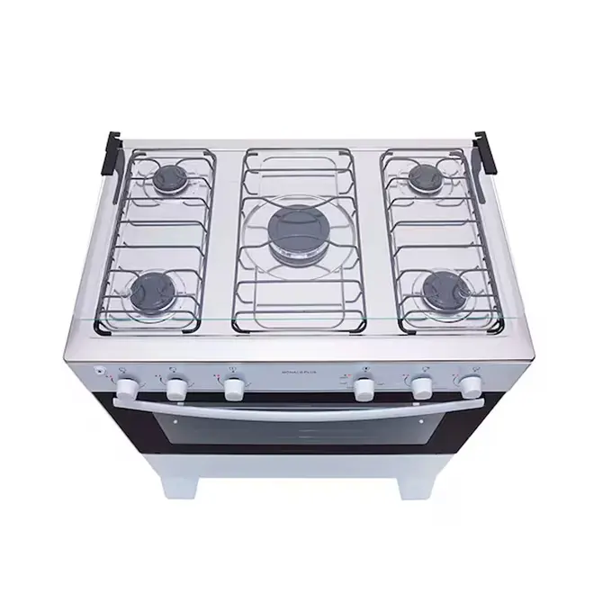 Fogão Atlas 5 Bocas Branco com Mesa Inox Mônaco Plus Bivolt
