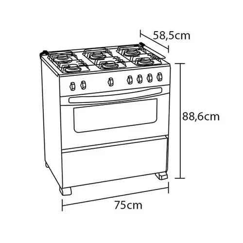 Fogão Atlas 5 Bocas Branco com Mesa Inox Mônaco Plus Bivolt