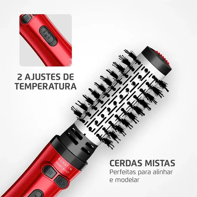Escova Rotativa Mondial ERB-11-KR Vermelho Bivolt