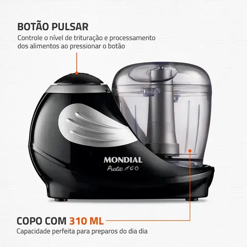 Mini Processador Mondial MP-05-B Preto Bivolt