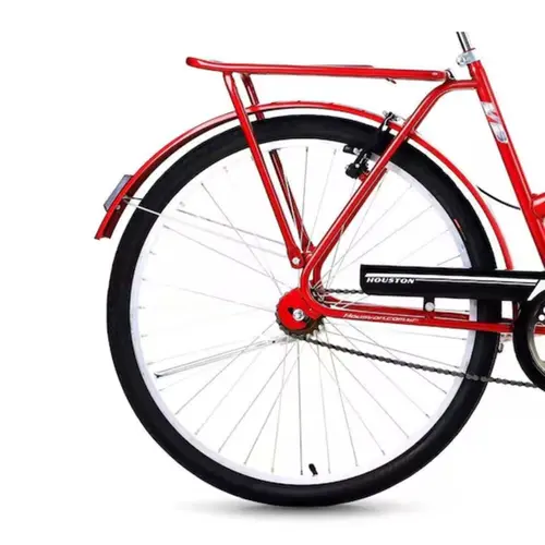 Bicicleta Houston Aro 26 Onix com Cesta e Garupa Vermelha