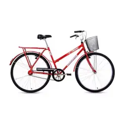 Bicicleta Houston Aro 26 Onix com Cesta e Garupa Vermelha
