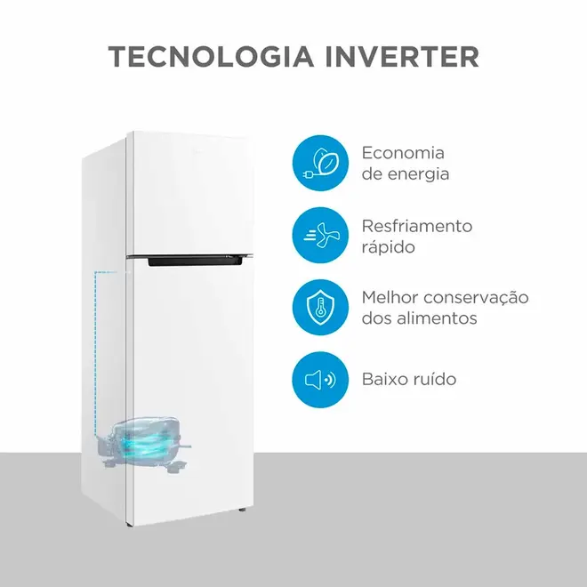 Geladeira Midea Cycle Defrost Duplex 410L Inverter Branca