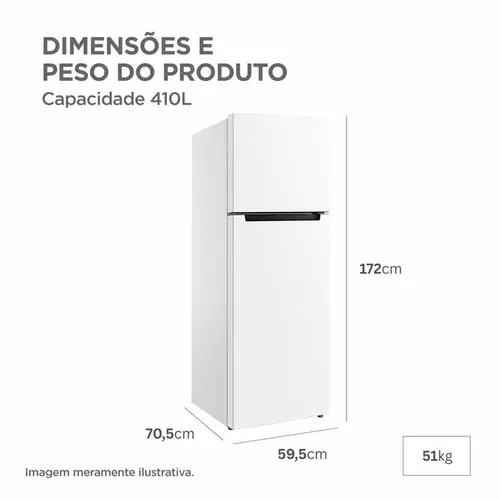 Geladeira Midea Cycle Defrost Duplex 410L Inverter Branca