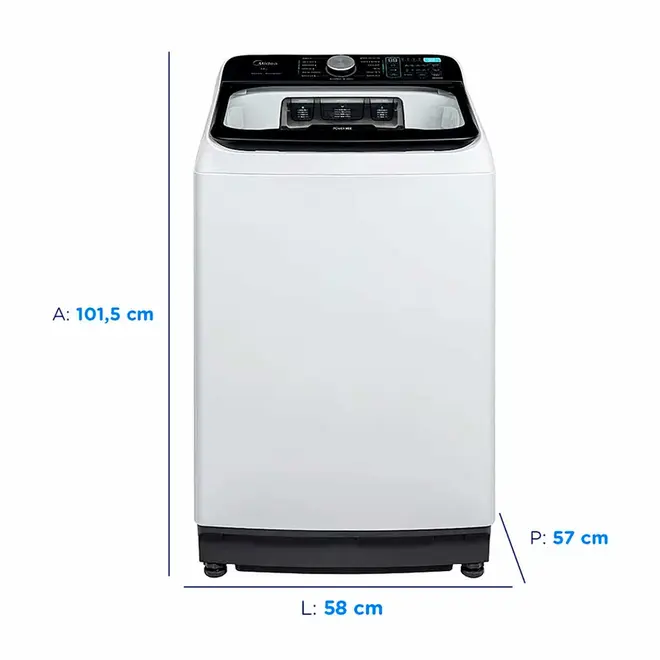Máquina de Lavar Midea 14kg Top Load Agitador Branca
