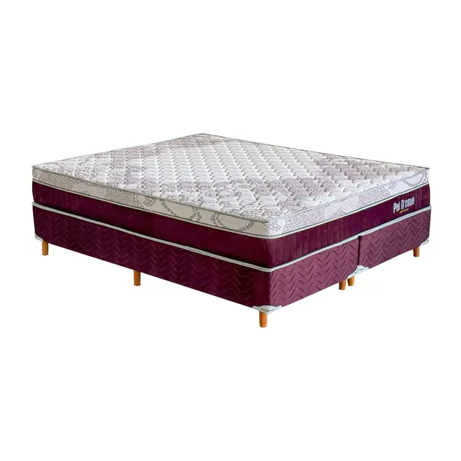 Cama Box Casal Queen Ortofirme Pai Dégua com Molas Ensacadas 158x198x58