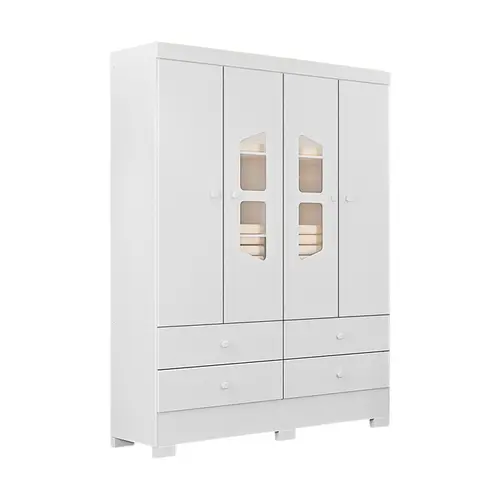 Guarda-Roupa Infantil Tuboarte Cristal 4 Portas 4 Gavetas