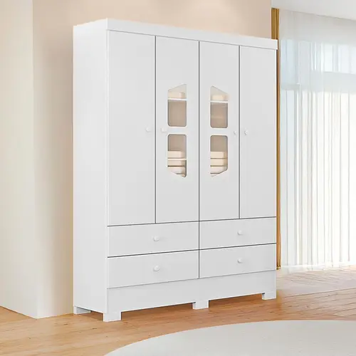 Guarda-Roupa Infantil Tuboarte Cristal 4 Portas 4 Gavetas