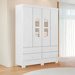 Guarda-Roupa Infantil Tuboarte Cristal 4 Portas 4 Gavetas