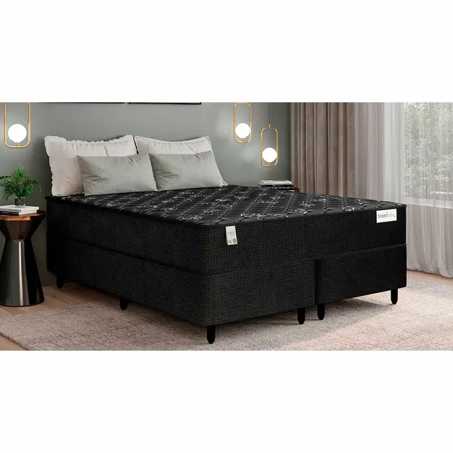 Cama Box Casal Queen Plumatex Smart Opus 158x198x67 Black