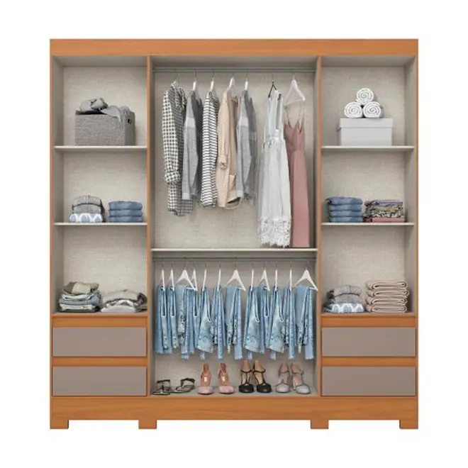 Guarda-Roupa Briz 4 Portas 4 Gavetas com Espelho BE428-220