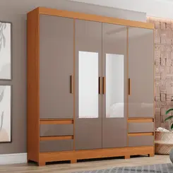 Guarda-Roupa Briz 4 Portas 4 Gavetas com Espelho BE428-220