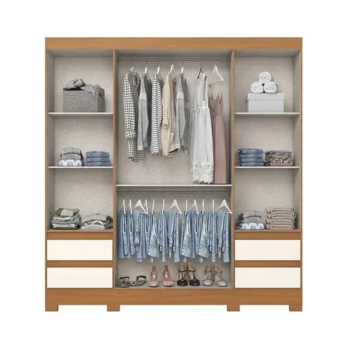 Guarda-Roupa Briz com Espelho BE428 Cinamomo/Off