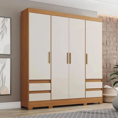 Guarda-Roupa Briz com Espelho BE428 Cinamomo/Off