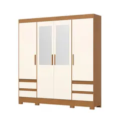 Guarda-Roupa Briz com Espelho BE428 Cinamomo/Off