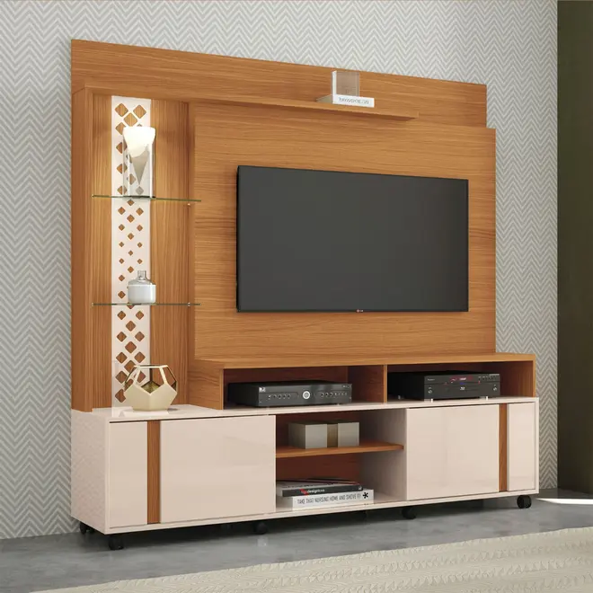 Painel Home HB Moveis Theat Vitron Cinamomo/Off