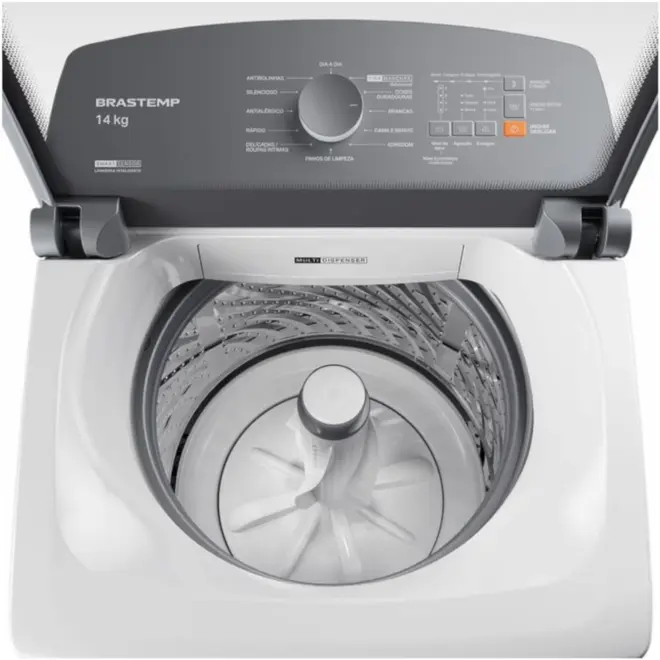 Máquina de Lavar 14Kg Brastemp Branca com Smart Sensor e Design Compacto - BWF14AB