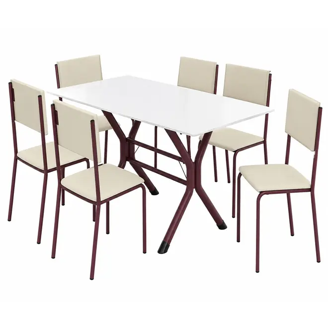Conjunto de Mesa Teixeira Ana 06 Cadeiras