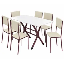 Conjunto de Mesa Teixeira Ana 06 Cadeiras