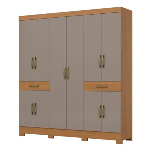 Guarda-Roupa Briz Casal 10 Portas 2 Gavetas com Espelho