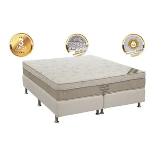 Cama Box Queen Elegant com Molas Nanolastic Ortobom 158x198x69