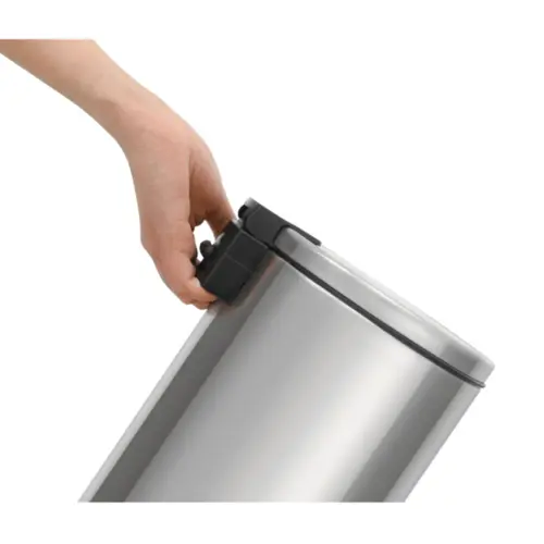 Lixeira com Pedal Tramontina Loop em Aço Inox com Acabamento Polido e Balde Interno 12 L