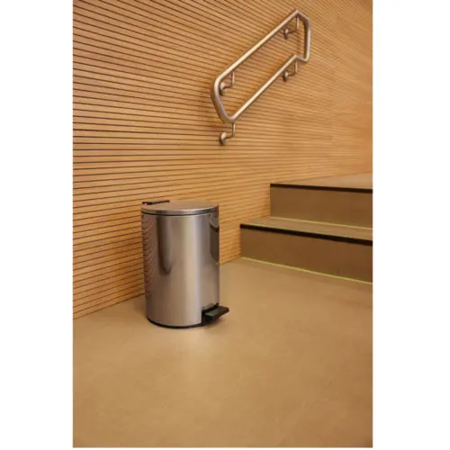 Lixeira com Pedal Tramontina Loop em Aço Inox com Acabamento Polido e Balde Interno 12 L