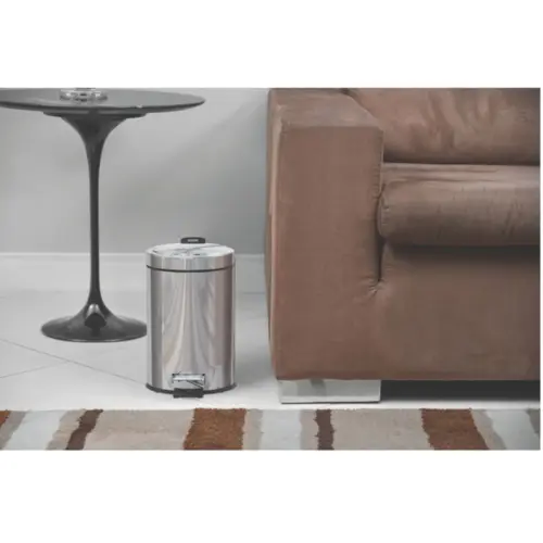 Lixeira com Pedal Tramontina Brasil em Aço Inox com Acabamento Polido e Balde Interno 3 L