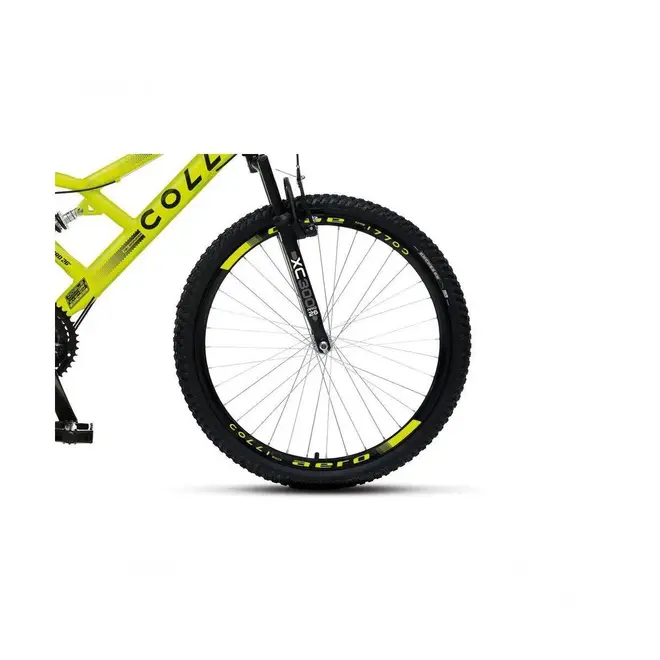 Bicicleta Colli GPS Dupla Suspensão Aro 26 Amarelo/Neon.