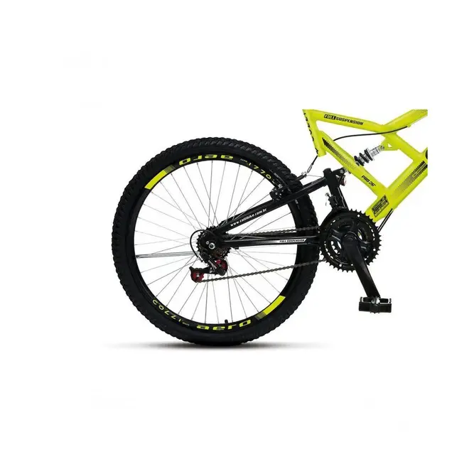 Bicicleta Colli GPS Dupla Suspensão Aro 26 Amarelo/Neon.